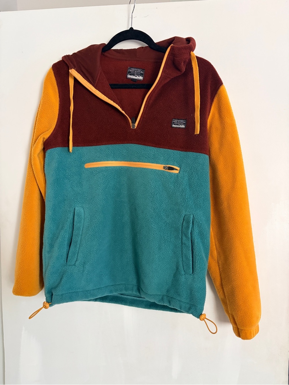Colorblock Half Zip Fleece Hoodie